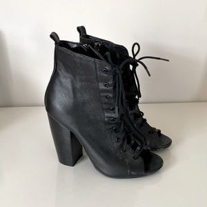 Saks fifth lace up heeled booties!